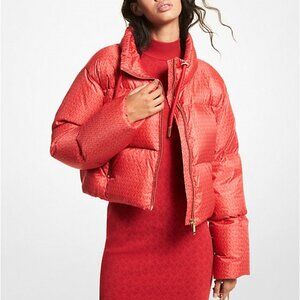NWT Michael Kors Cropped Logo Quilted Puffer Jacket